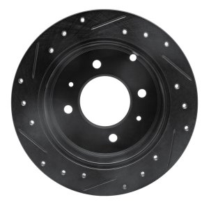 Hyundai Sonata Brake Rotor (1) - Rear Right - R1 Concepts - Drilled & Slotted - Black - `99-`06